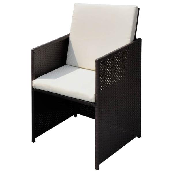Gartenstühle 3 pcs Braun 56 x 52 x 87 cm Poly Rattan