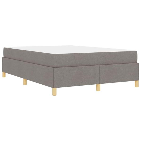 Boxspringbett mit Matratze Taupe und Weiß 140 x 190 cm Stoff