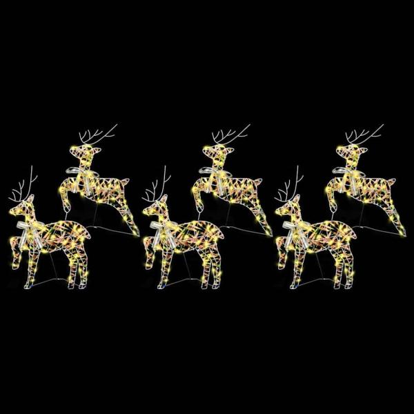 LED Rentiere mit 180 LEDs 6 pcs Mehrfarbig 64 x 42 x 15 cm PET