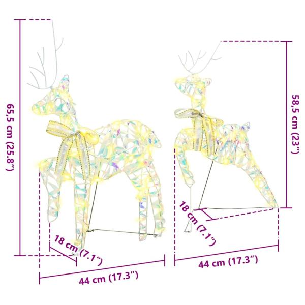 LED Rentiere mit 40 LEDs 5 pcs Mehrfarbig PET