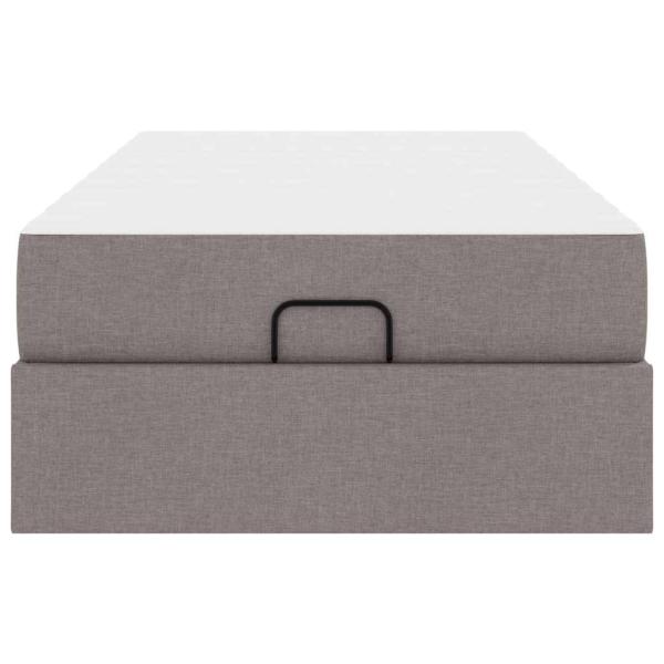 Bettgestell mit Matratze Taupe 100 x 200 cm Stoff