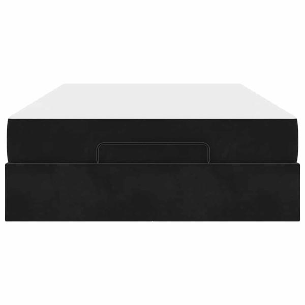 Bettgestell mit Matratze mit Speicher Schwarz 120 x 190 cm Samt