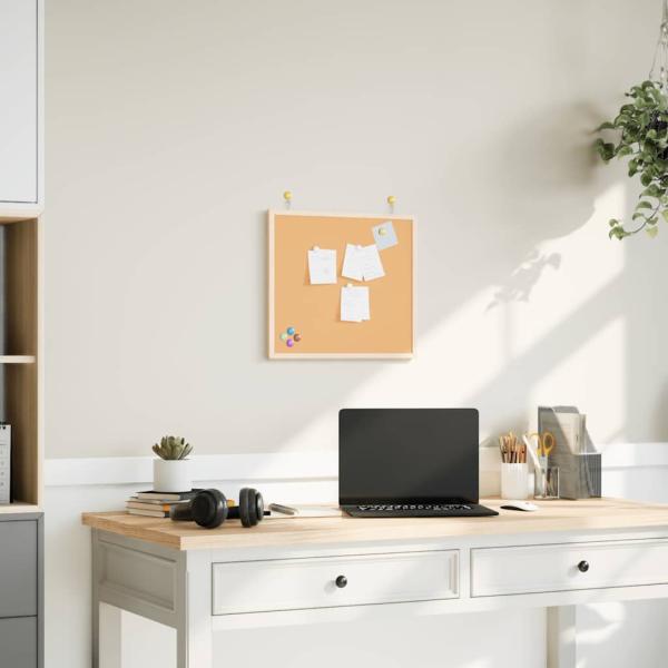 ARDEBO.de - Korktafel mit massivem Kiefernholzrahmen 40x40 cm