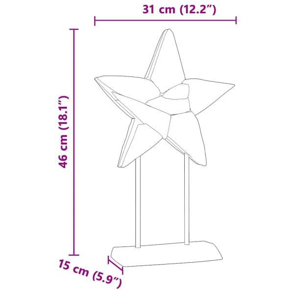 Weihnachtsstern Braun 30 x 5 x 45 cm Massivholz Teak