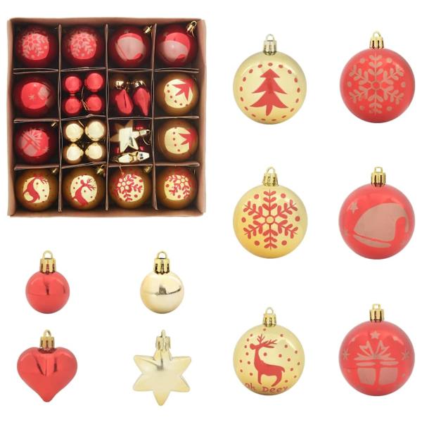 Weihnachtskugel-Set 40 pcs Gold und Rot