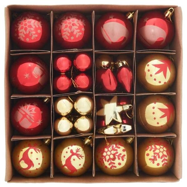 Weihnachtskugel-Set 40 pcs Gold und Rot