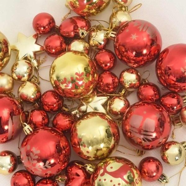 Weihnachtskugel-Set 40 pcs Gold und Rot