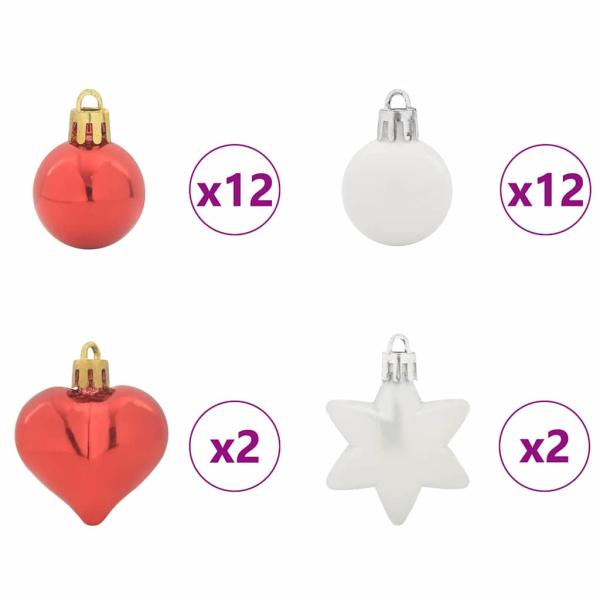 Weihnachtskugel-Set 40 pcs Rot und Weiß