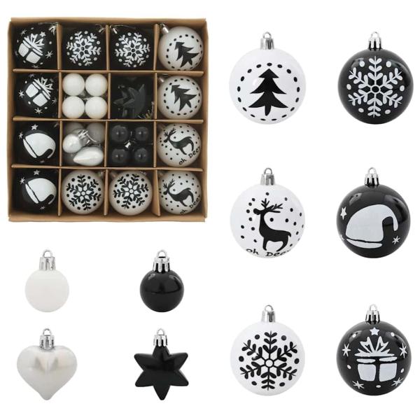 Weihnachtskugel-Set 40 pcs Schwarz und Weiß