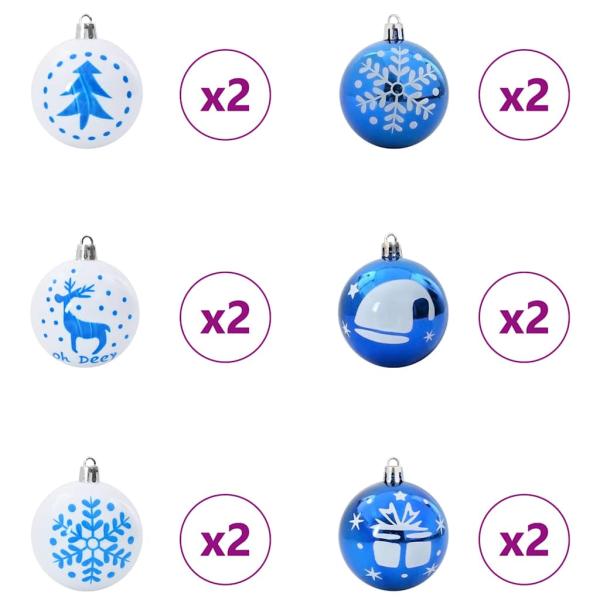Weihnachtskugel-Set 40 pcs Blau und Weiß