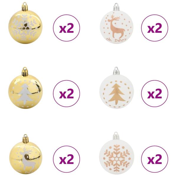 Weihnachtskugel-Set 40 pcs Weiß und Gold