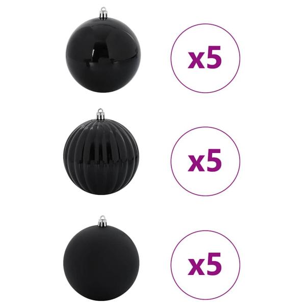 Weihnachtskugel-Set 15 pcs Schwarz