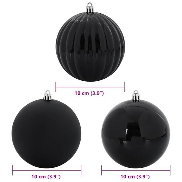 Weihnachtskugel-Set 15 pcs Schwarz