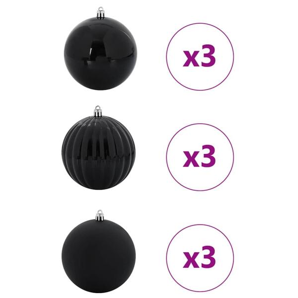Weihnachtskugel-Set 9 pcs Schwarz