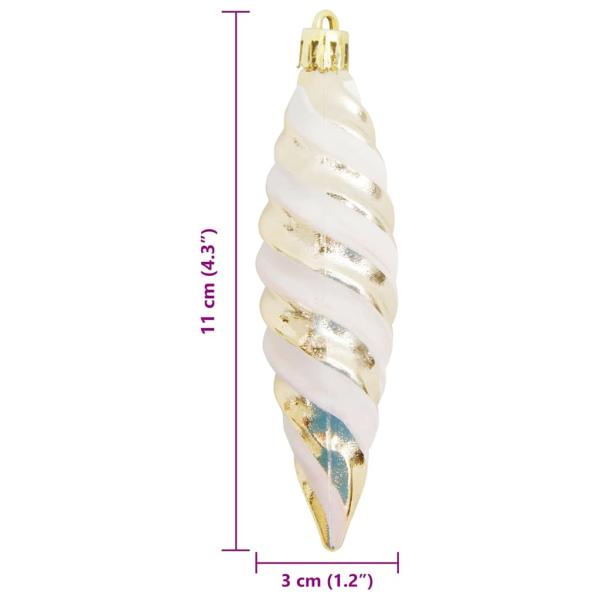 Weihnachtliche Spiralenform Kugel 40 Stk. Champagner 3 x 11 cm