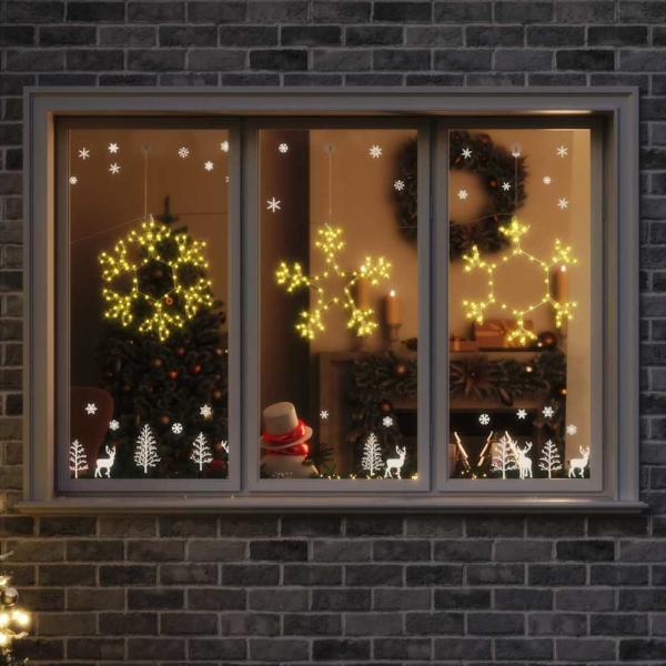 ARDEBO.de - Weihnachts-Schneeflocke mit 252 LEDs Warmes Weiß 45 x 38 cm PVC