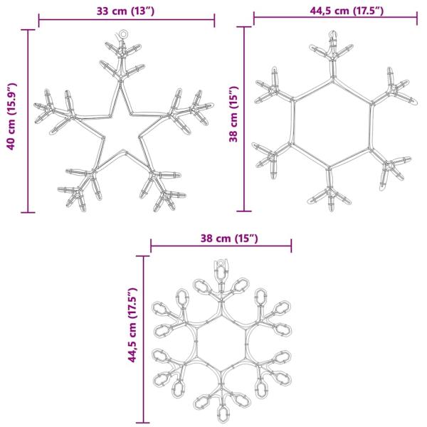 Weihnachts-Schneeflocke mit 252 LEDs Warmes Weiß 45 x 38 cm PVC