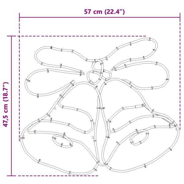 Weihnachtsglocke mit 144 LEDs Mehrfarbig 56 x 46 cm PVC