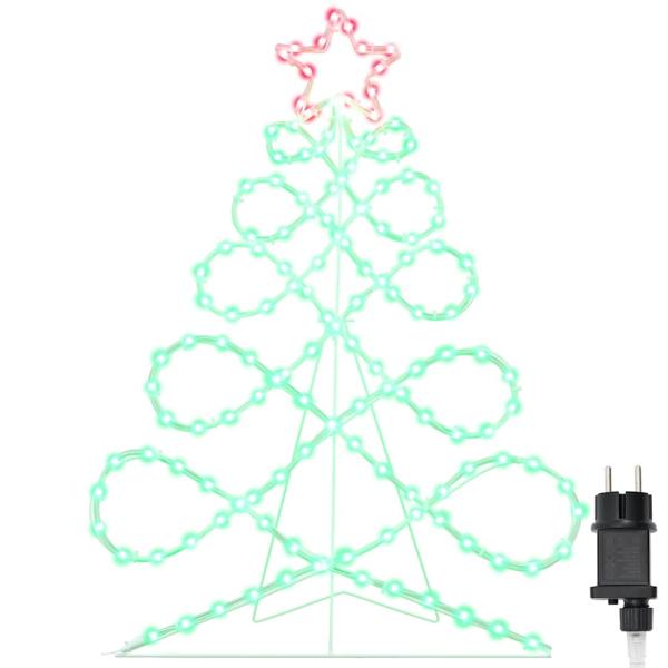 Lichterbaum in Weihnachtsbaumform Mehrfarbig 80 x 56 cm PVC