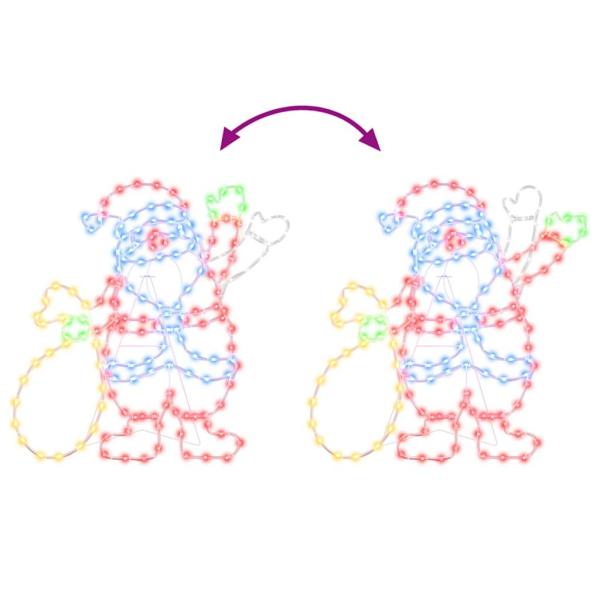 Santa Claus Licht Mehrfarbig 58.5 x 60 x 1.3 cm Eisen