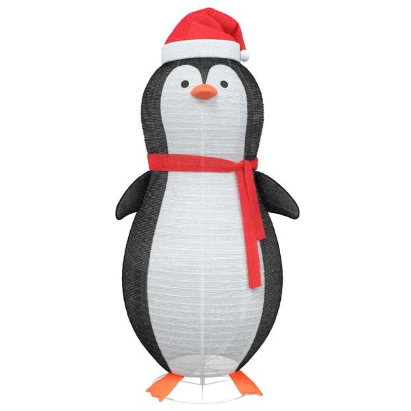 Schnee-Pinguin Figur Warmweiß 78 x 88 x 180 cm Stoff