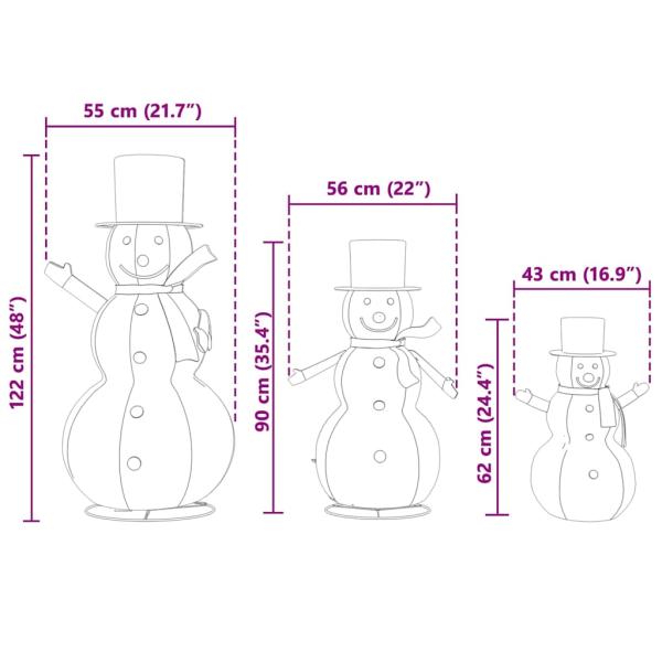 Weihnachts Schneemann Familie 3 pcs Warmes Weiß