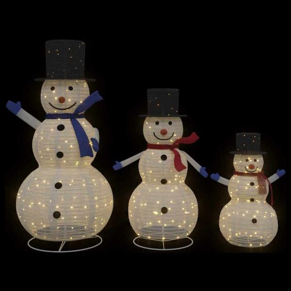 Weihnachts Schneemann Familie 3 pcs Warmes Weiß