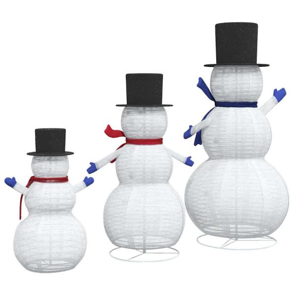 Weihnachts Schneemann Familie 3 pcs Warmes Weiß