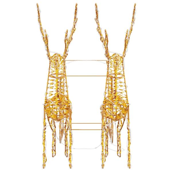 Rentier Zieh Schlitten Warmweiß 30 x 12 x 55 cm PET