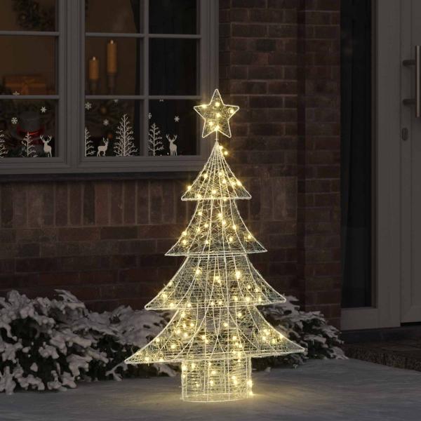 ARDEBO.de - Weihnachtsbaum mit 100 LEDs Warmweiß 120 cm Acryl