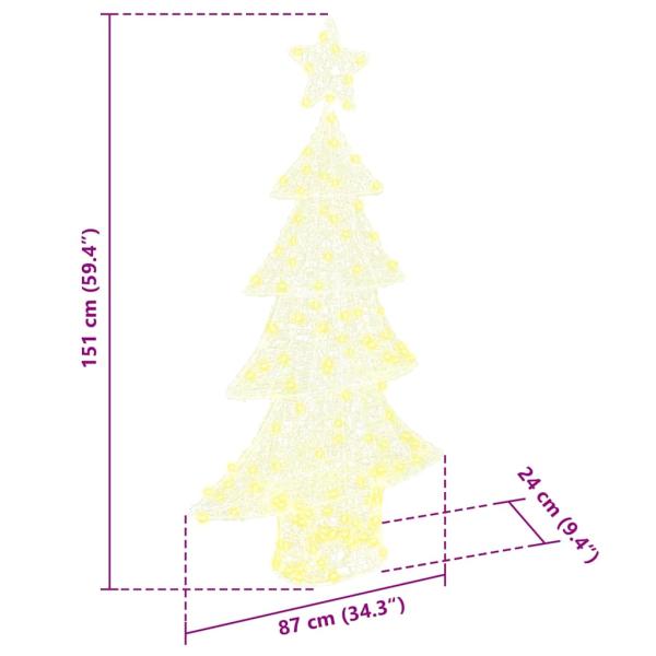 Weihnachtsbaum mit 160 LEDs Warmweiß 150 cm Acryl