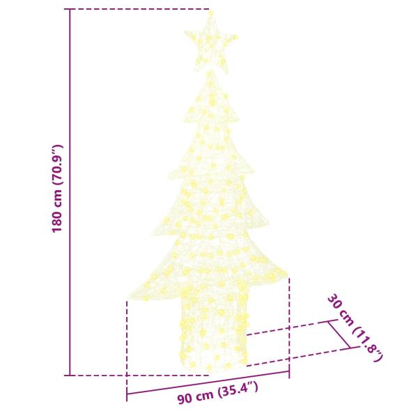 Weihnachtsbaum mit 240 LEDs Warmweiß 180 cm Acryl