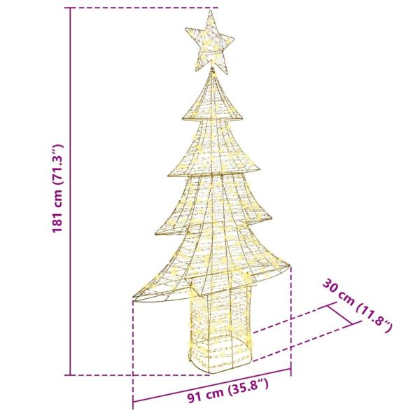 Weihnachtsbaum mit 240 LEDs Warmweiß 180 cm PET