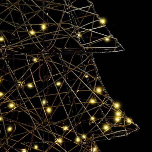 Weihnachtsbaum mit 160 LEDs Warmweiß 150 cm Rattan