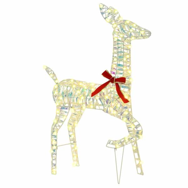 Rentiere Familie 3 pcs Warmweiß 128 cm PET