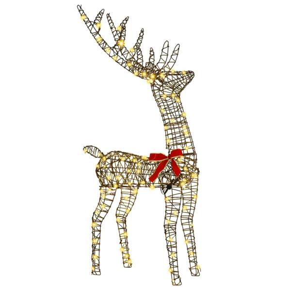 Rentiere Familie 3 pcs Warmweiß 128 cm Rattan