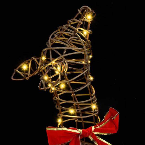 Rentiere Familie 3 pcs Warmweiß 128 cm Rattan