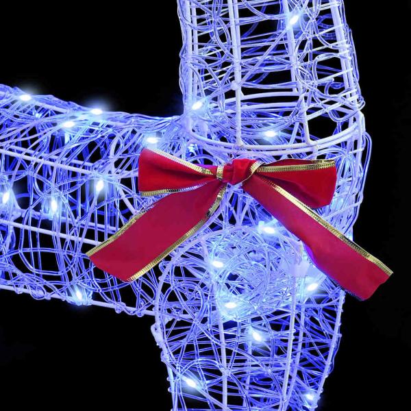 Rentier Zieh Schlitten Blau 120 cm 55 cm Acryl