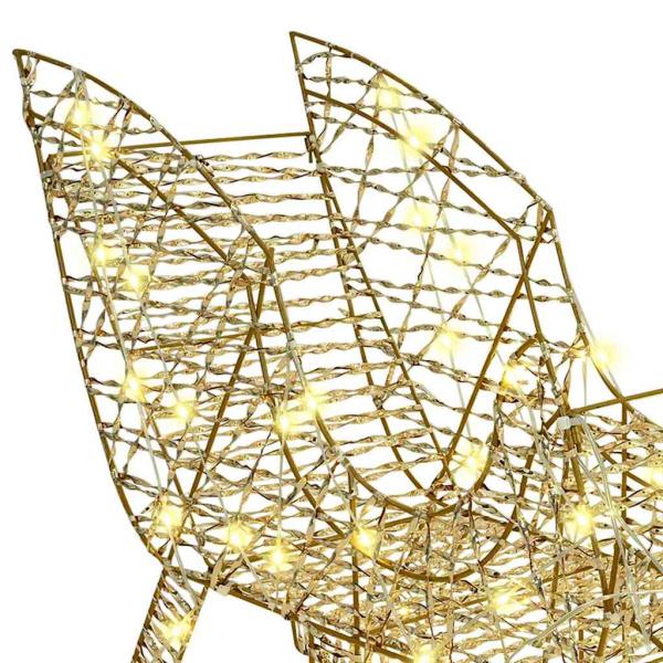 Rentier Zieh Schlitten Warmweiß 120 cm 55 cm PET