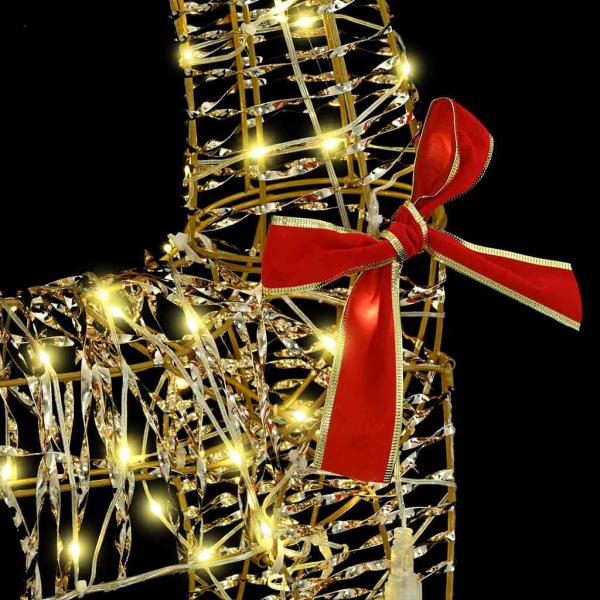 Rentier Zieh Schlitten Warmweiß 120 cm 55 cm PET