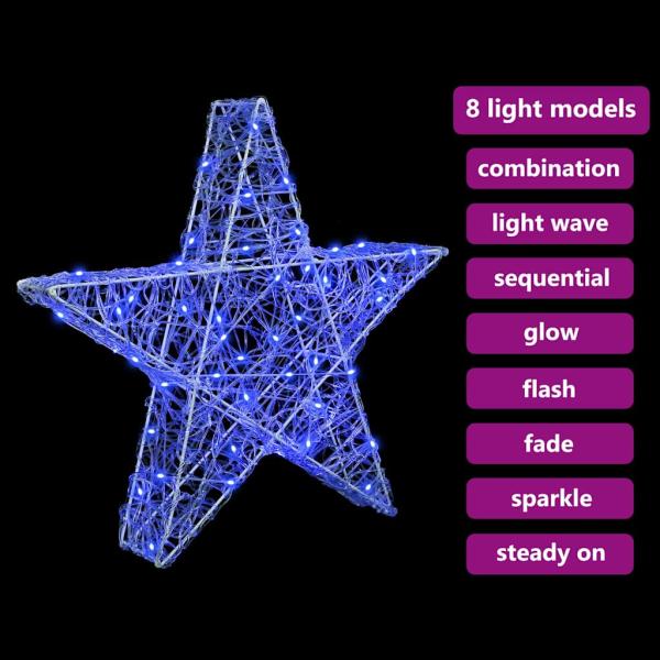 3D Stern mit 50 LEDs Blau 55 x 53,5 x 10 cm Acryl