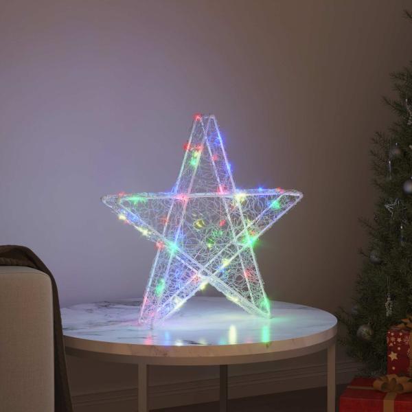 3D Stern mit 50 LEDs Mehrfarbig 55 x 53,5 x 10 cm Acryl