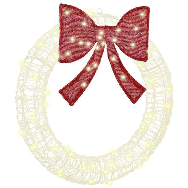 ARDEBO.de - Kranz mit LED -Streifenleuchten Warmweiß 75 cm Acryl