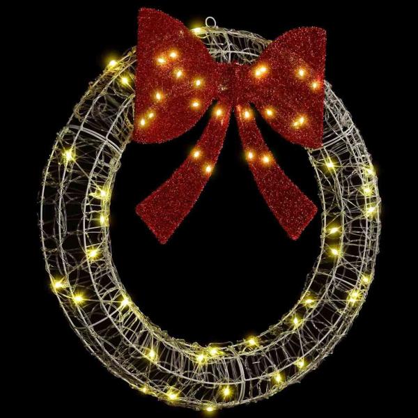 Kranz mit LED -Streifenleuchten Warmweiß 75 cm Acryl