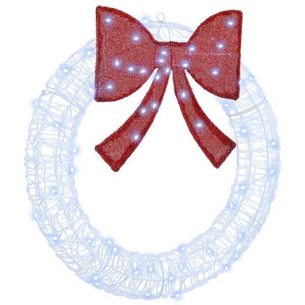 ARDEBO.de - Kranz mit LED -Streifenleuchten Kaltweiß 75 cm Acryl