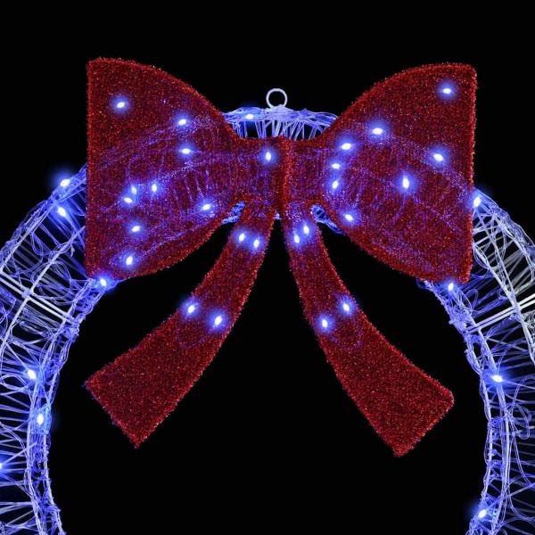 Kranz mit LED -Streifenleuchten Blau 75 cm Acryl