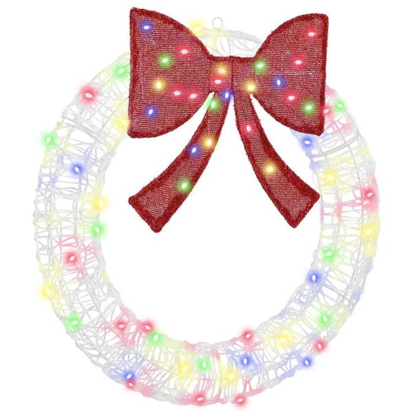 ARDEBO.de - Kranz mit LED -Streifenleuchten Mehrfarbig 75 cm Acryl