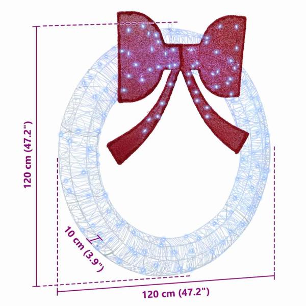 Kranz mit LED -Streifenleuchten Kaltweiß 120 cm Acryl