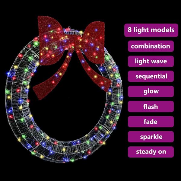 Kranz mit 150 LEDs Mehrfarbig 120 cm Acryl