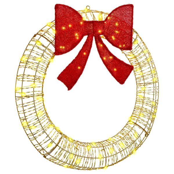 ARDEBO.de - Kranz mit 80 LEDs Warmweiß 90 cm PET